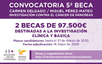 5ª beca CARMEN DELGADO Y MIGUEL PEREZ-MATEO contra el cáncer de páncreas